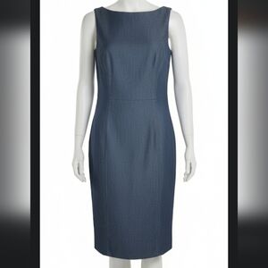 Cache Gray Sleeveless Scoop Neck Sheath Midi Dress